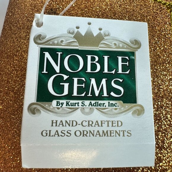 Two 3.5" Square Kurt S Adler Noble Gems Safari Lion & Zebra Glass Ornaments - Picture 5 of 5